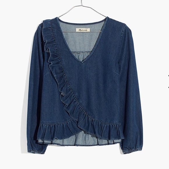 Denim Ruffle Top - Picture 5 of 12